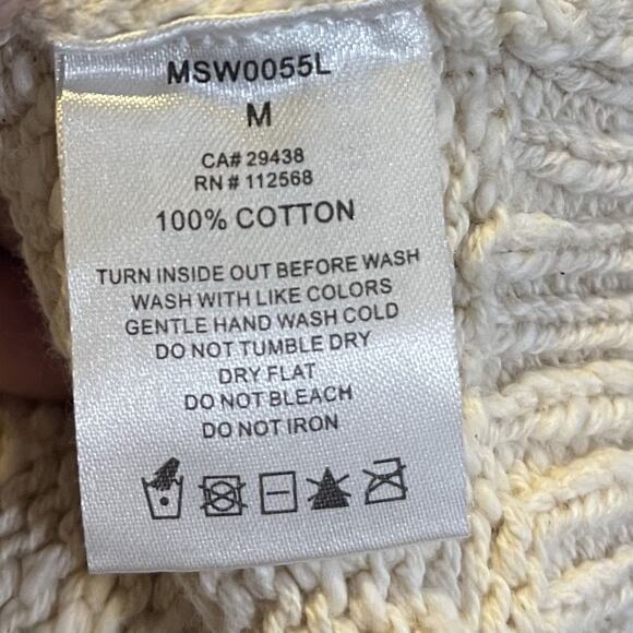 Miss Me Open Weave Cable Knit Crewneck Sweater Size Medium Preppy Fisherman - Picture 5 of 5